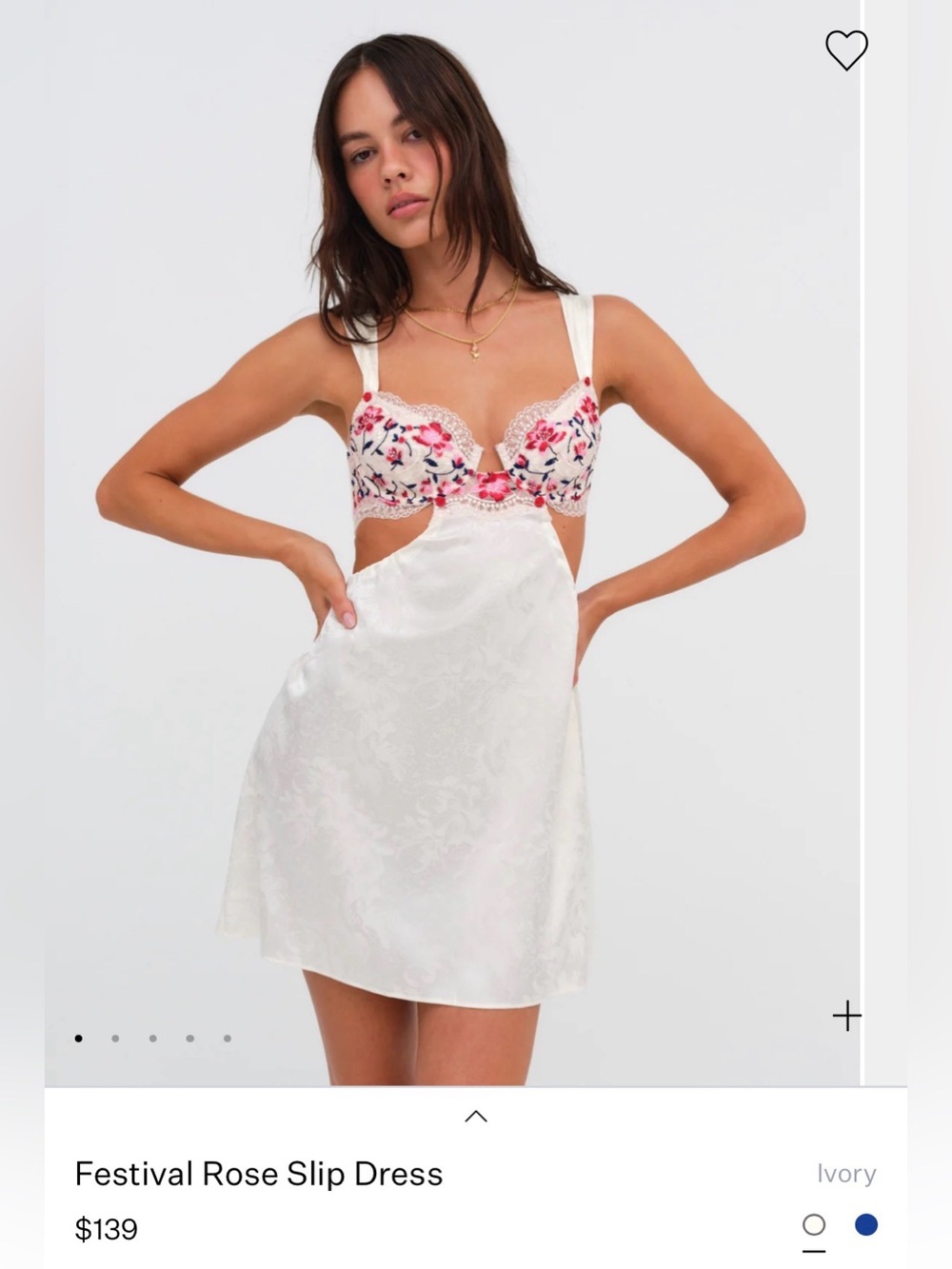 For Love And Lemons Festival Rose Mini Slip Dress
